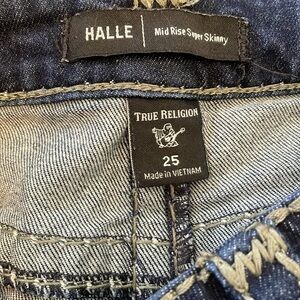 25” true religion Halle mid rise super skinny jeans